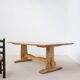 Solid oak dining table - 20th century French design