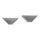 Paire d'applique vintage géométrique, verre sablé et métal blanc, Italie 1970