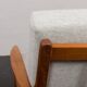 Pair of Kai Kristiansen Paperknife lounge chairs in teak and natural wool