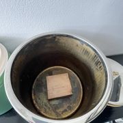 Vintage Gucci champagne bucket in silver-plated metal in Hollywood Regency style.