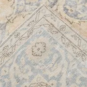 Turkish Pale Yellow & Pale Blue Vintage Rug, Oriental Pattern Wool Carpet