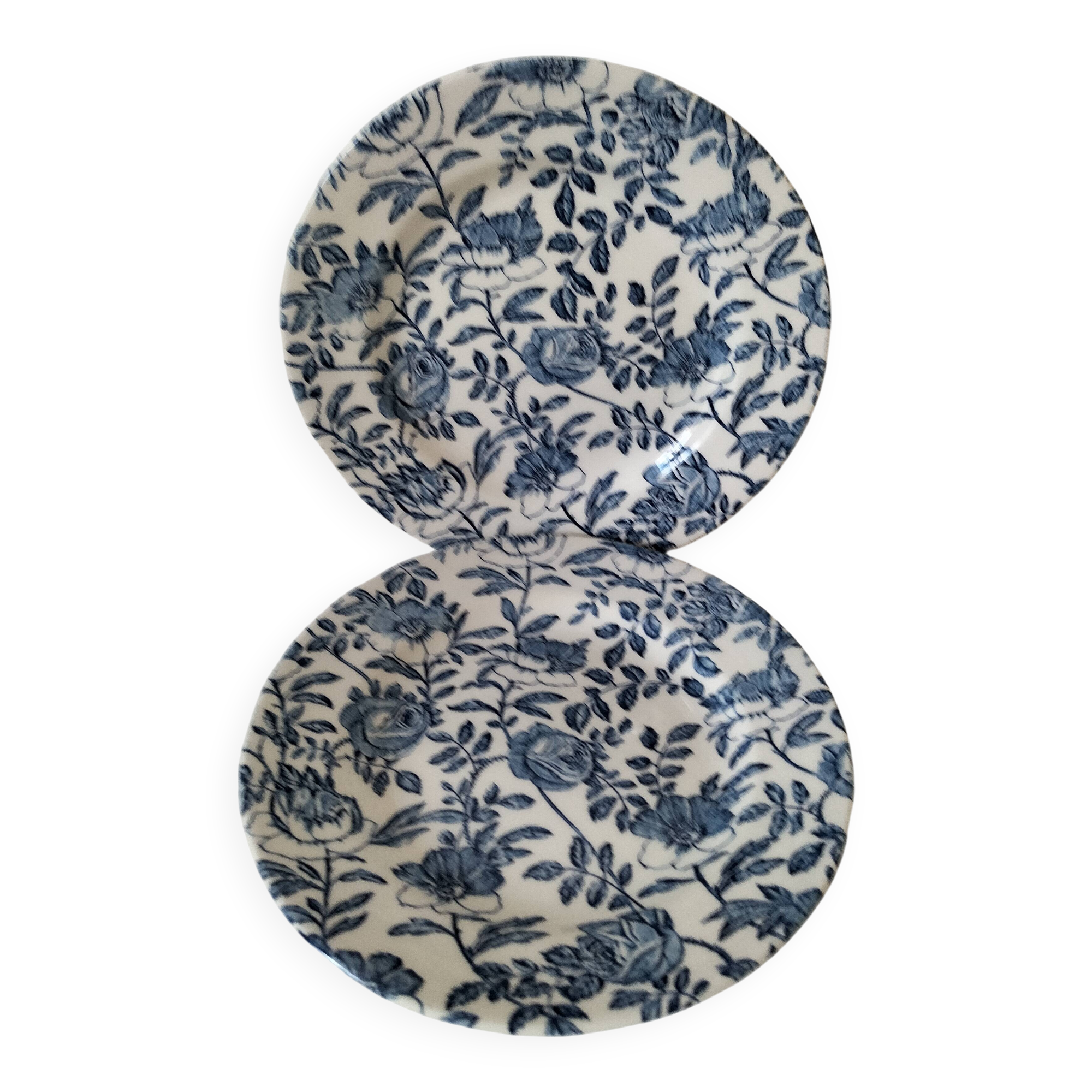 Churchill English Plates Duo – Blue Floral Pattern