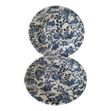 Duo assiettes anglaises Churchill – motif fleuri bleu