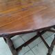 Antique large Gateleg table from the 16th century, oak with marquetry of a rose of the winds.