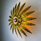 Mid-century modern sunburst light fixture with leaves, French craftsmanship, 1950s