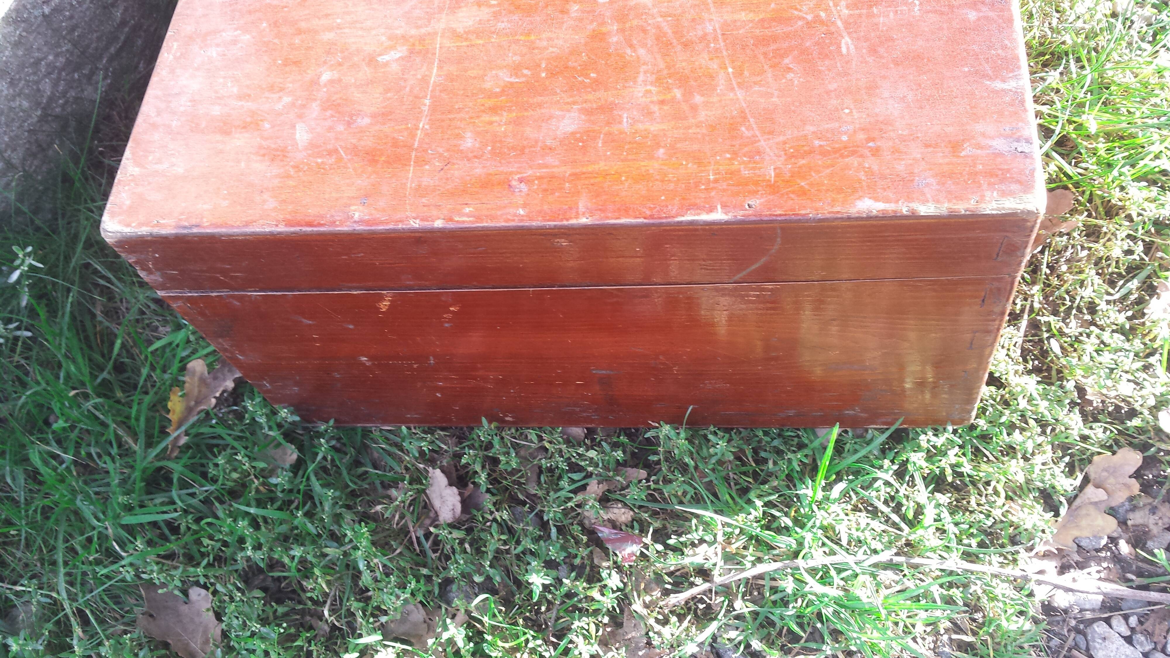 suitcase, wooden trunk