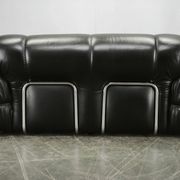 1970s Italian Two-Seat Sofa by Adriano Piazzesi in Chrome and Leatherette