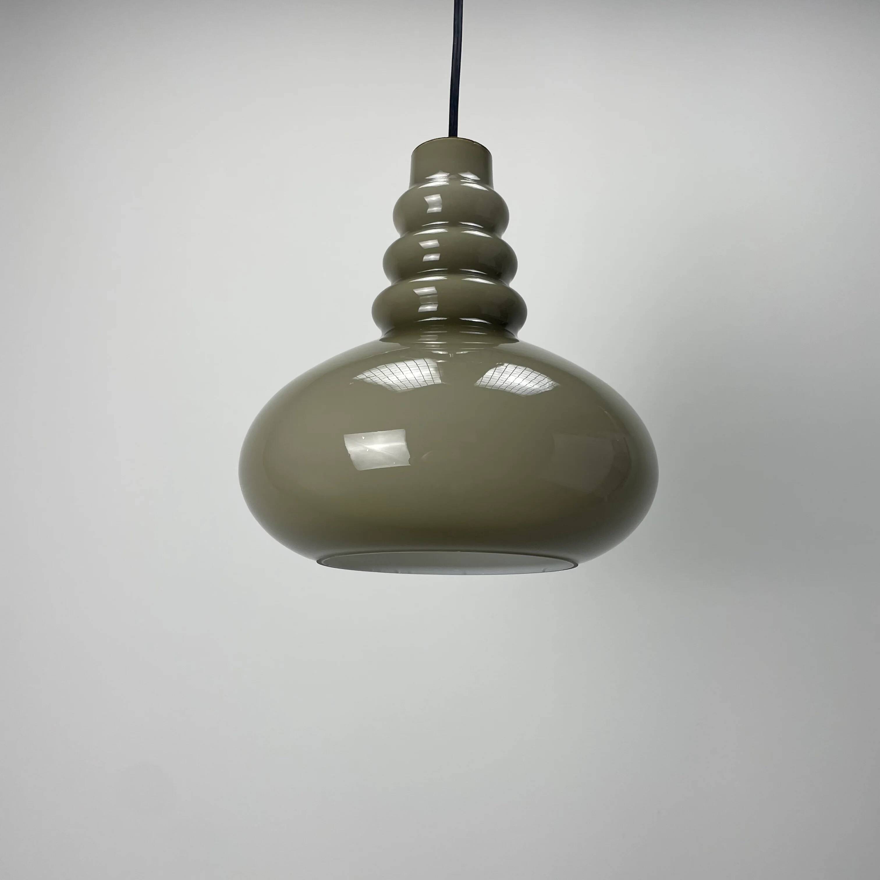 Grey glass pendant lamp by Peill & Putzler 1960