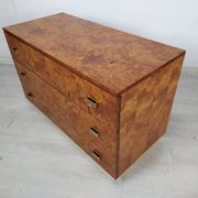 Vintage drawer chest in amboyna burl, 1970s