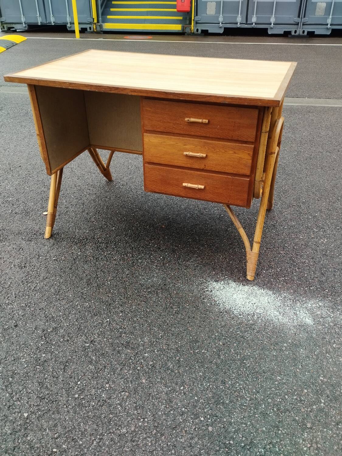 Old rattan desk
