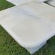 Vintage square trundle tables in travertine. 1970.
