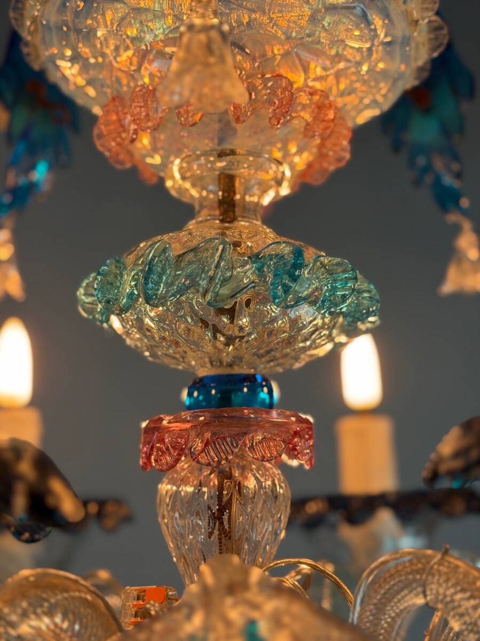 Lustre vénitien en verre de Murano multicolore, vers 1930