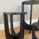 Three wooden side tables