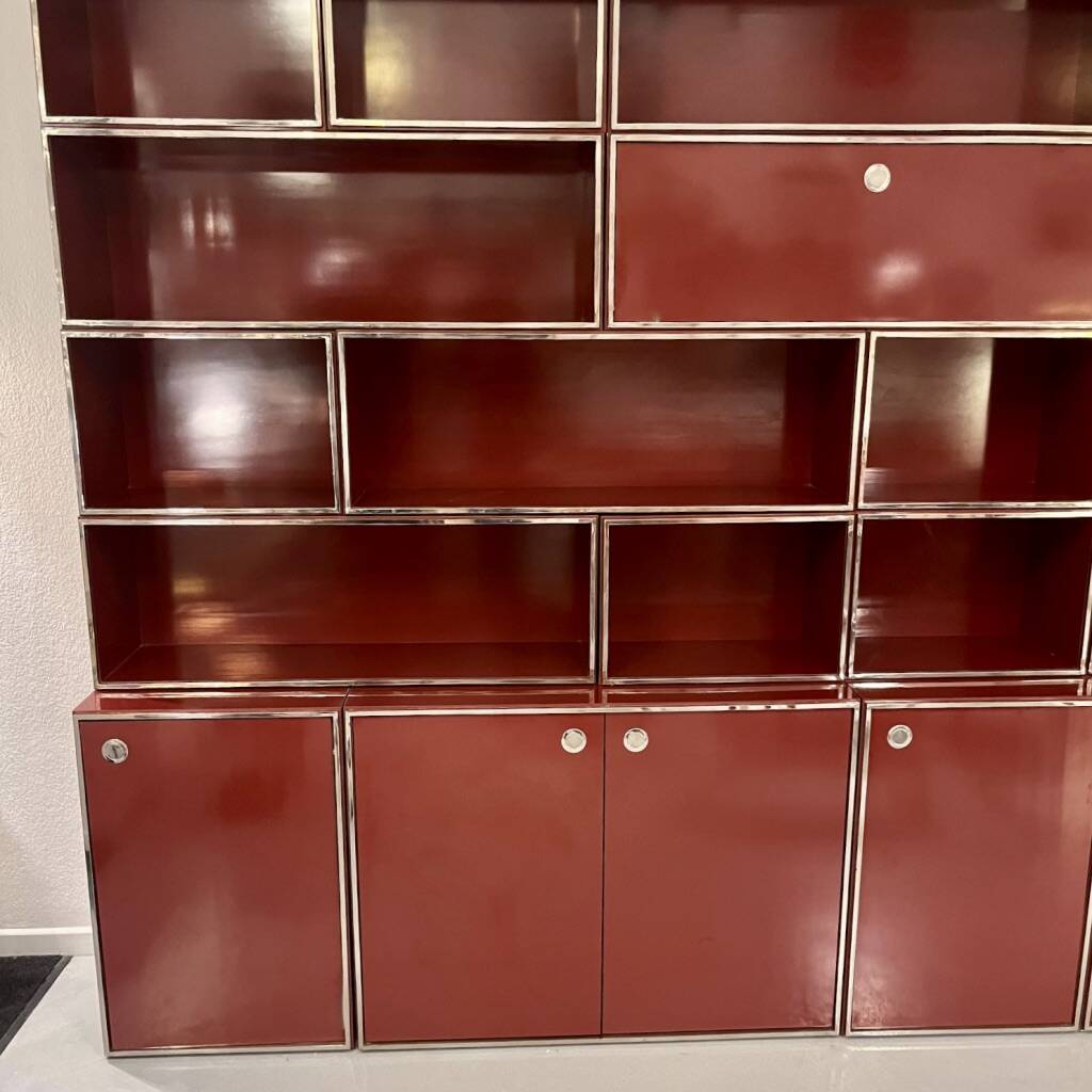 Modular vintage shelf attributed to Willy Rizzo Mario Sabot Italy 1970s