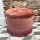 Round pouf pink velvet