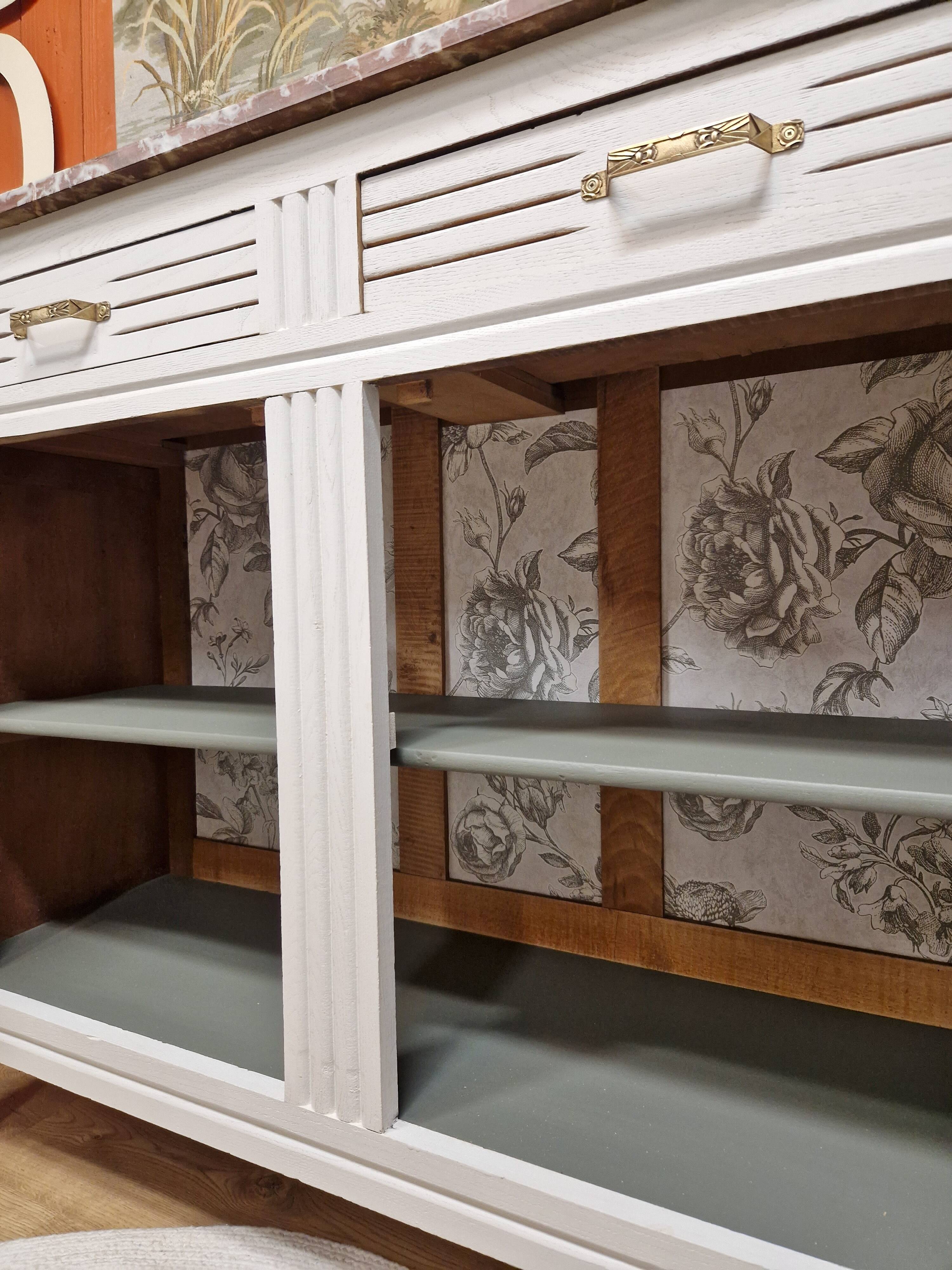 Restyled Art Deco sideboard with marble top