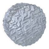 Round ceiling light or wall light in molded glass from the 70s