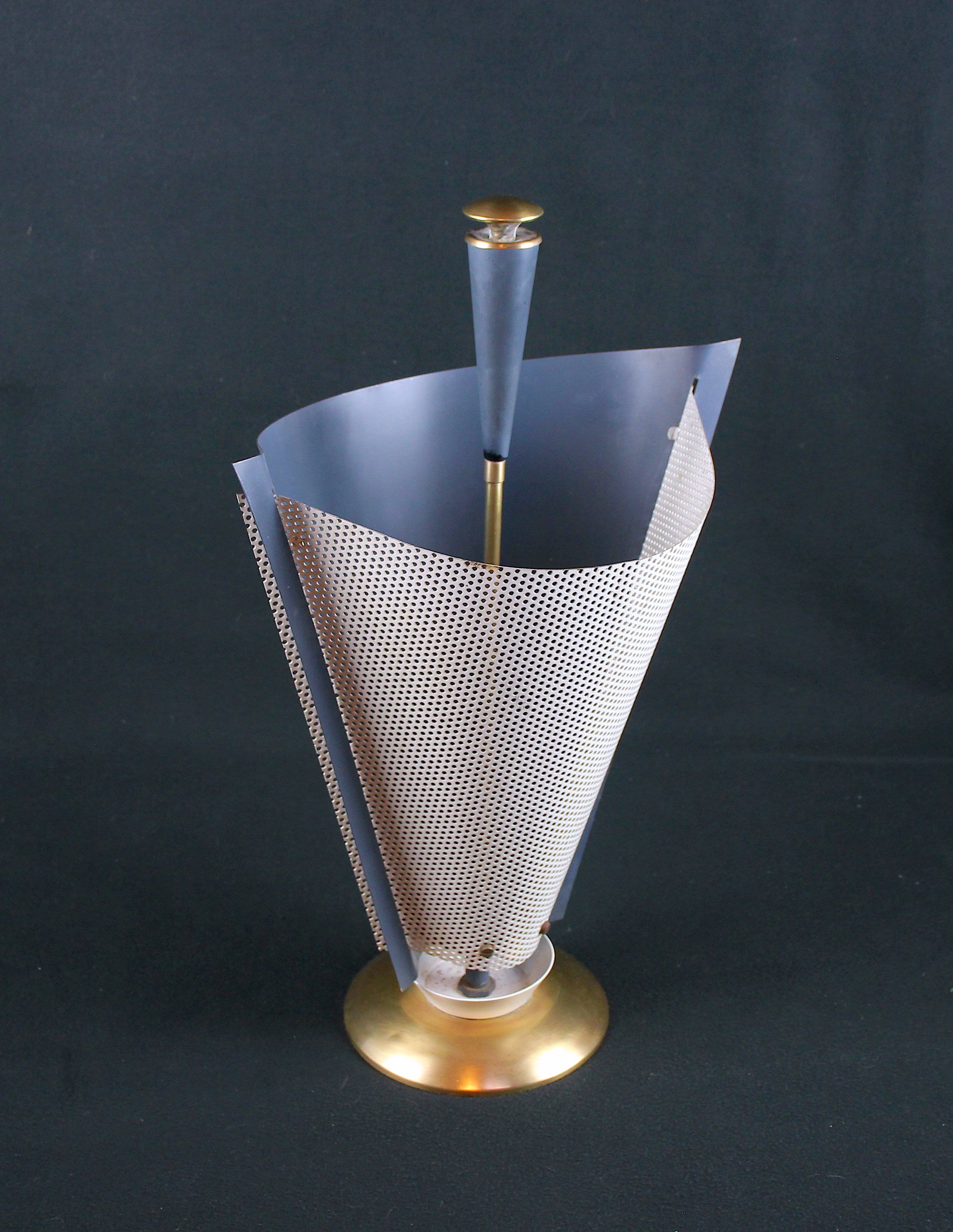 Umbrella holder, brass and pierced metal, France