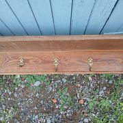 Very large antique wooden shelf/pot rack