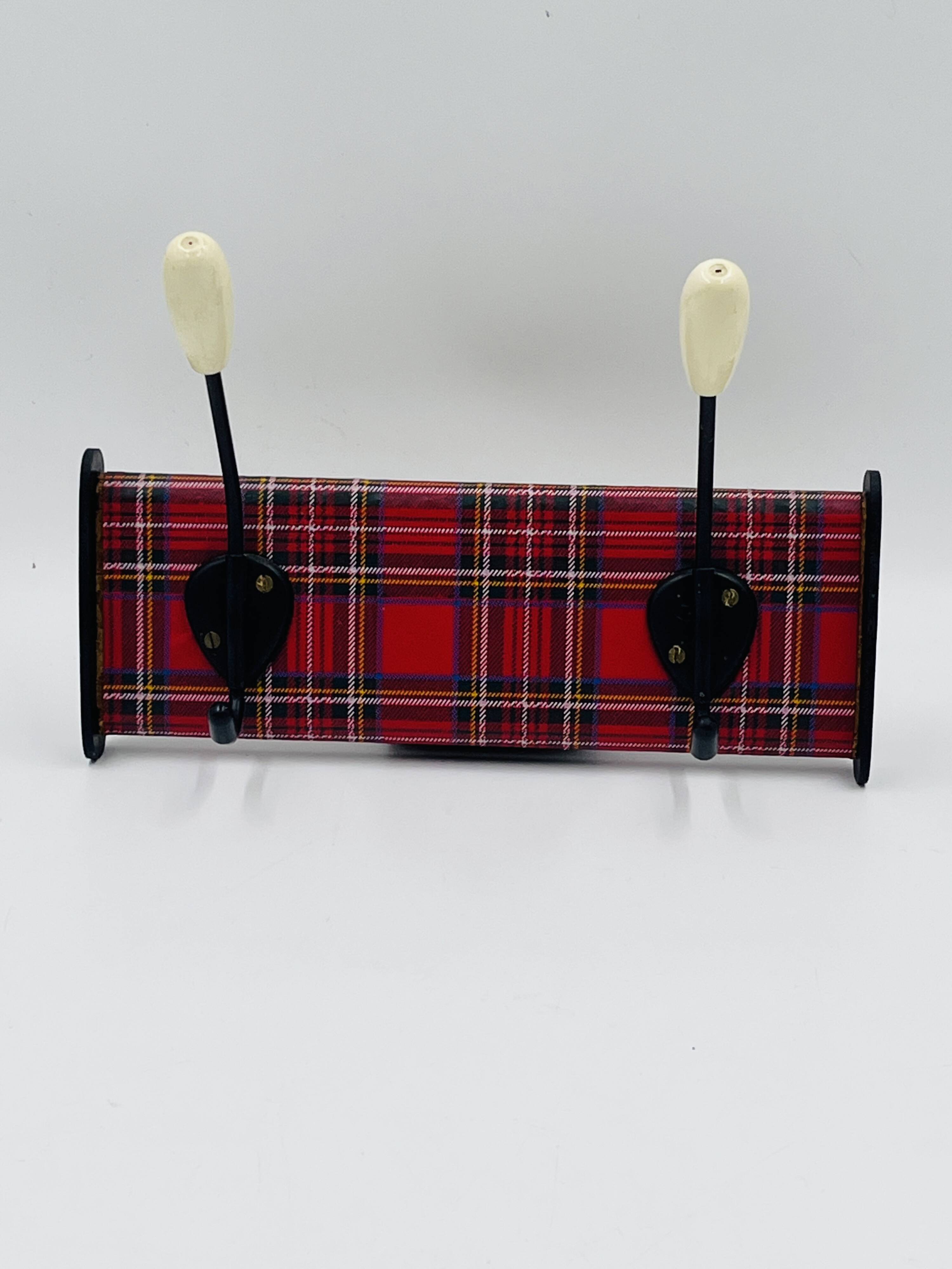 Vintage red Scottish coat rack from the 1970s.