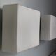 Paire d'appliques/plafonniers carrés  en opaline mate vintage