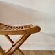 folding wooden stool bamboo style early 20th century