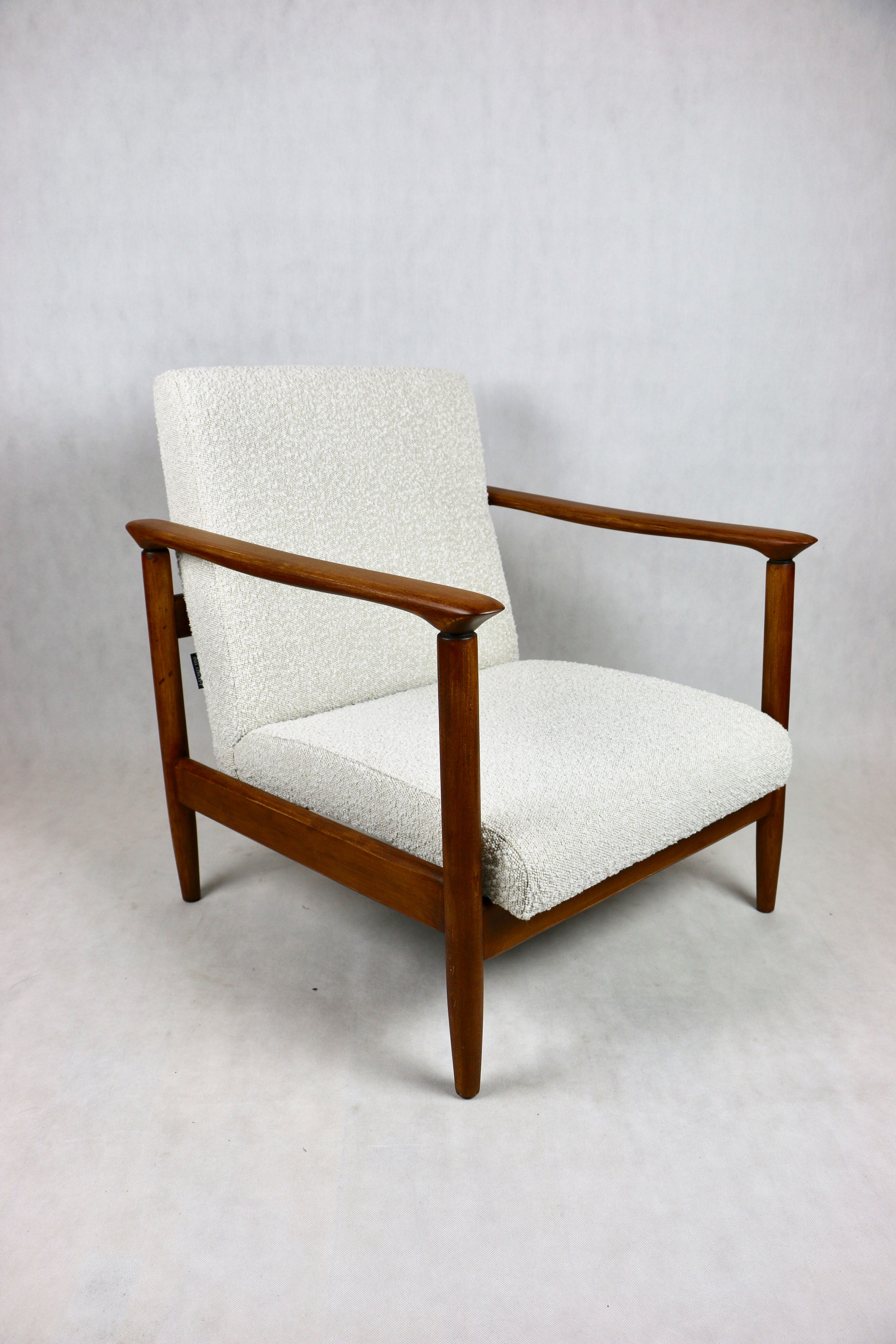 Fauteuil en laine bouclée, années 1970