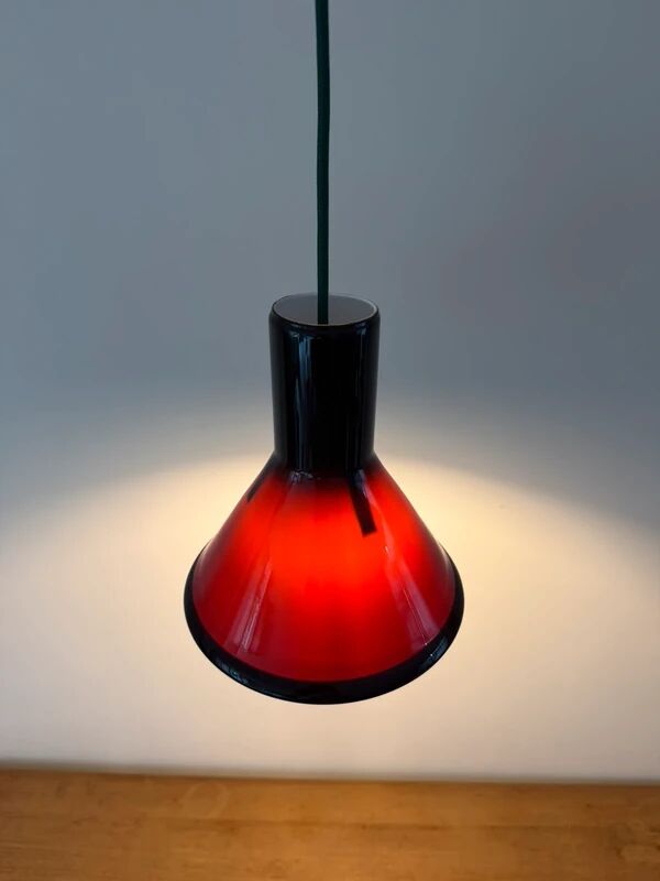 Vintage Holmegaard P&T pendant - Michael Bang - handmade glass lamp