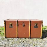 Large vintage arched travel storage trunk