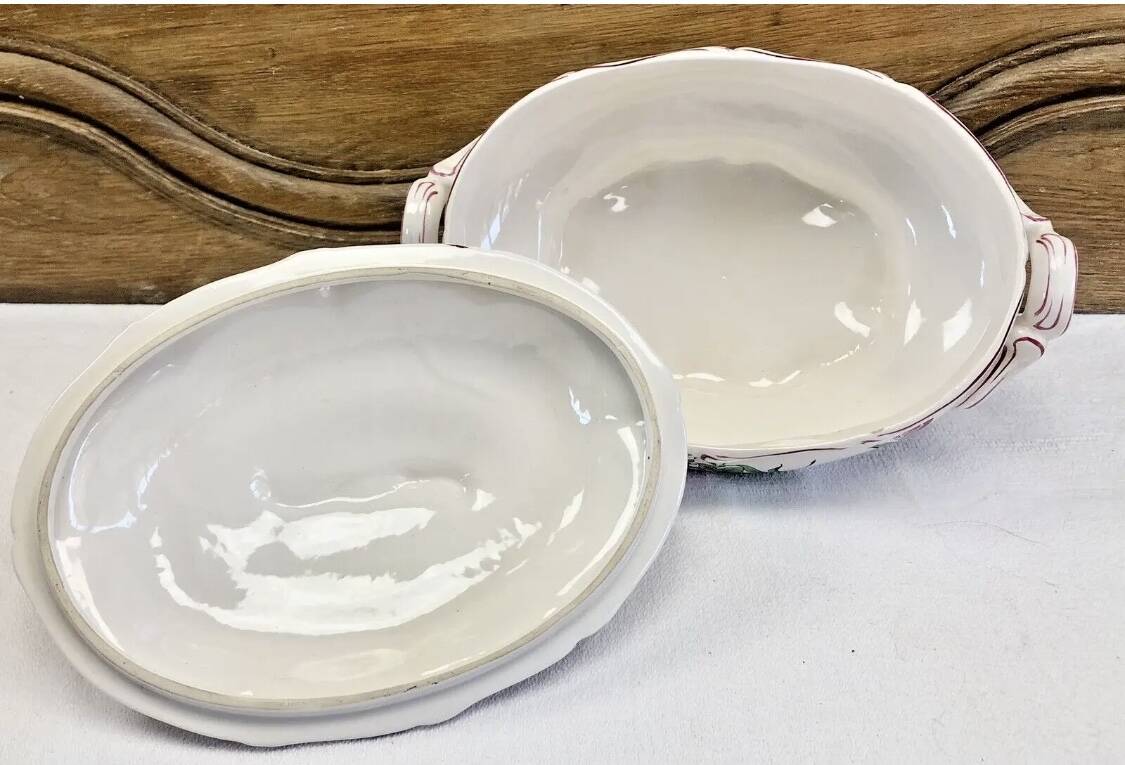 Old Lunéville oval vegetable tureen, street light model