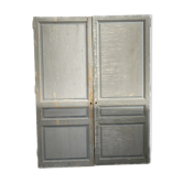 Two single-sided closet doors in solid fir XX century