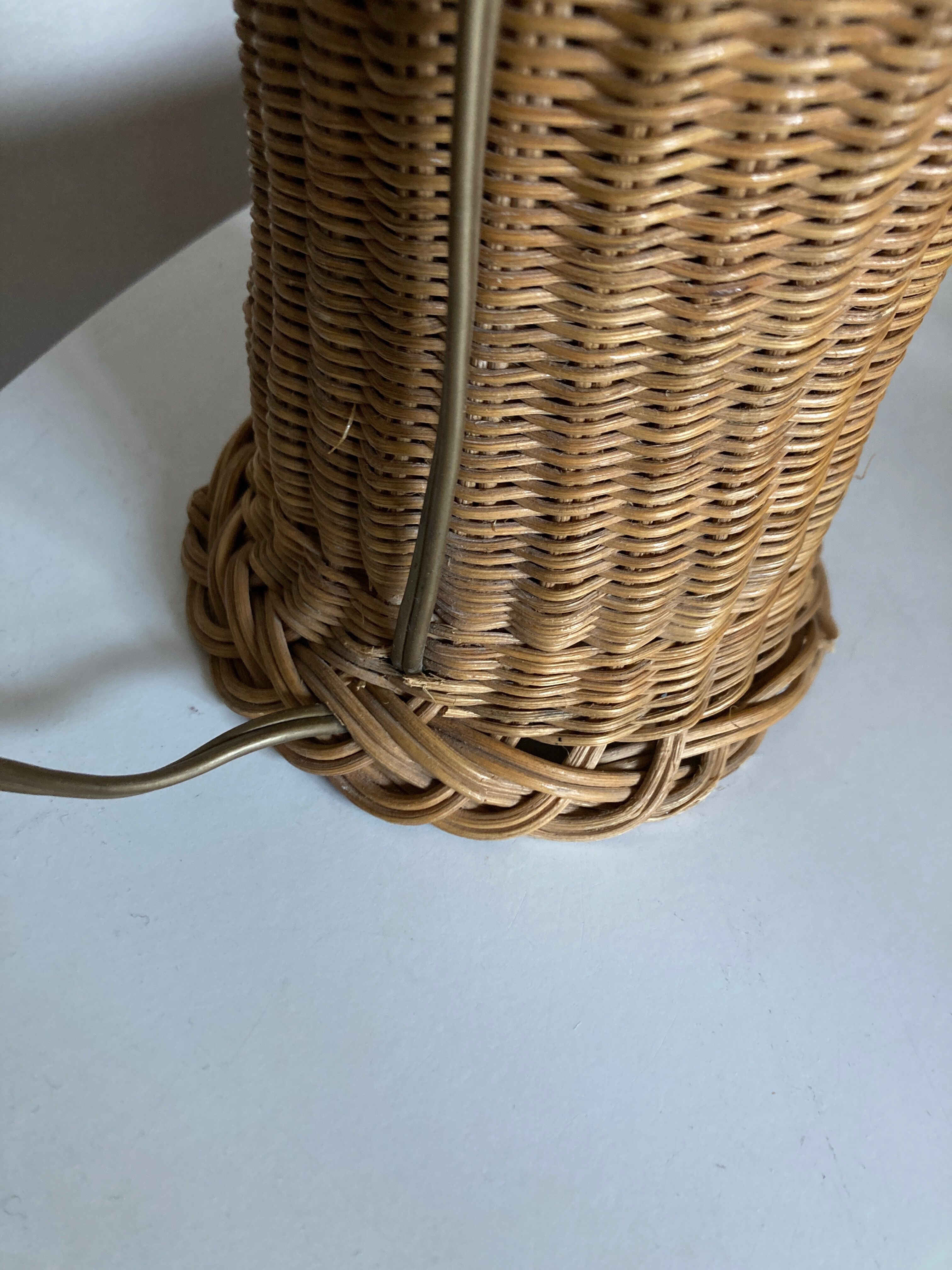 Cabanon Marseille 1950 wicker lamp from basket weavers