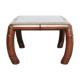 Faux Bamboo And Grey Marble Side Table Hollywood Regency Boho