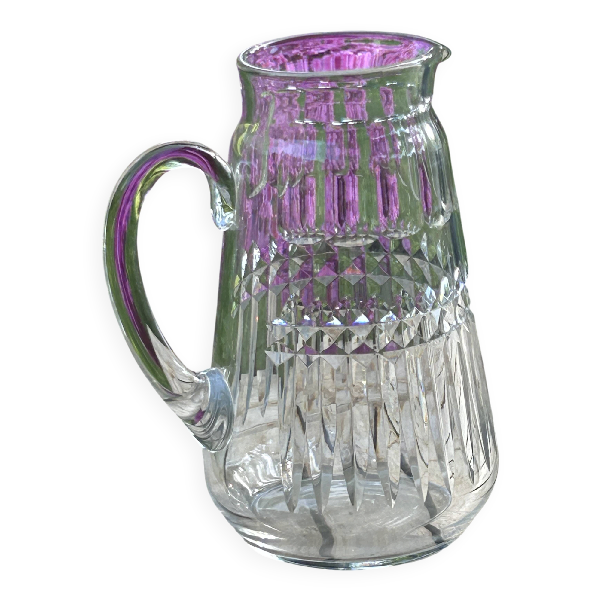 Baccarat pichet broc à eau en crislal estampillé modèle piccadilly 22,5 cm