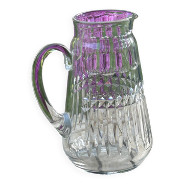 Baccarat water jug in crystal, stamped model piccadilly, 22.5 cm