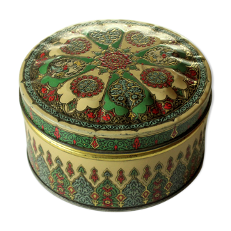 1950s old cookie jar made of tin, coffee box, vintage