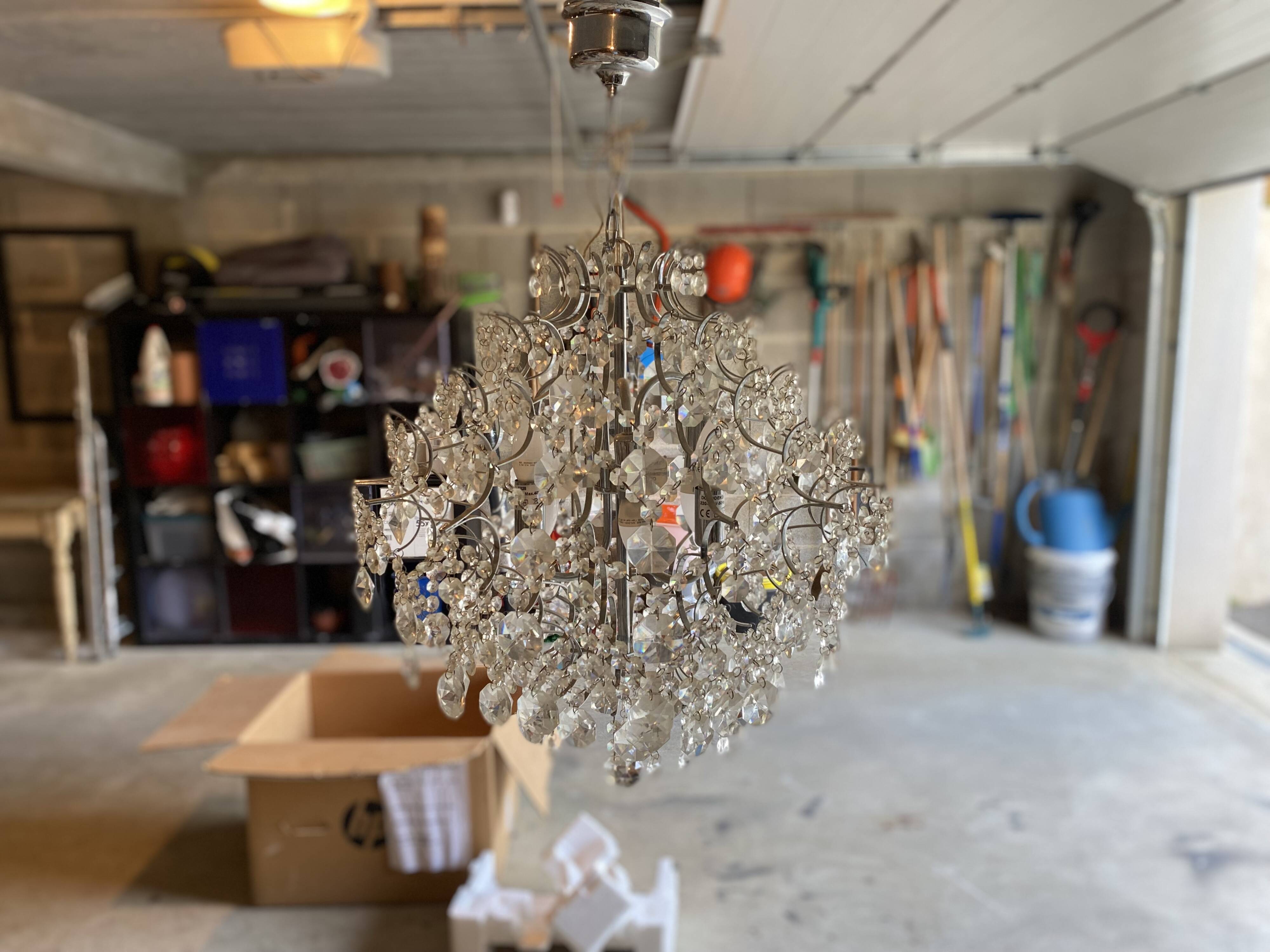 Lustre  cristal gouttes de pluie