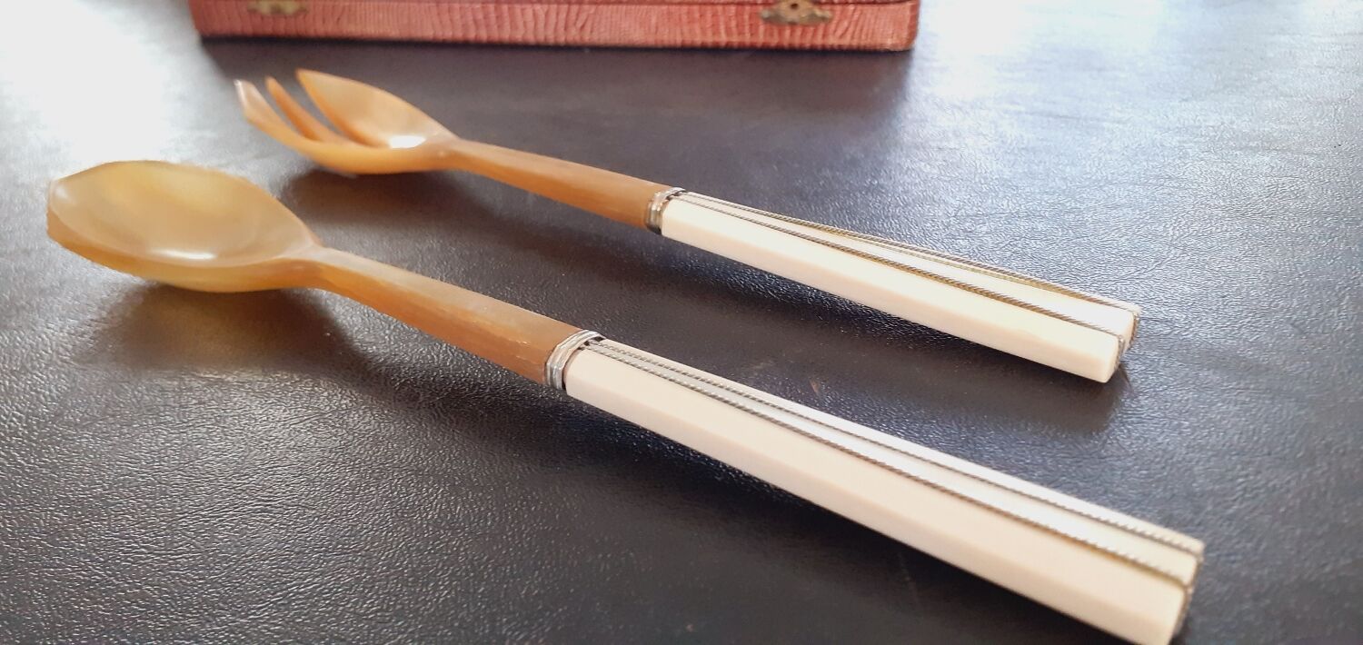 Art deco bakelite salad cutlery