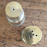 Silver-plated metal salt and pepper shakers
