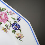 4 flat plates by Bernardaud, Limoges porcelain, floral decoration from the 1920s to 1950s.