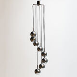 Eight-Light Cascading Chandelier in Chrome