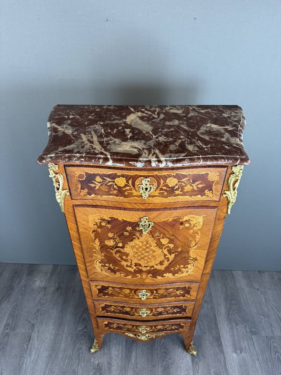 Louis XV marquetry secretary, Napoleon III period
