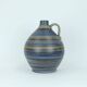 VASE en forme de cruche des années 1950 avec un motif rayé en bleu, marron et noir modèle 252/30
