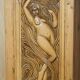 Vintage hand-carved wardrobe in Art Nouveau style.