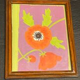 Gouache painting on canvas Anemone