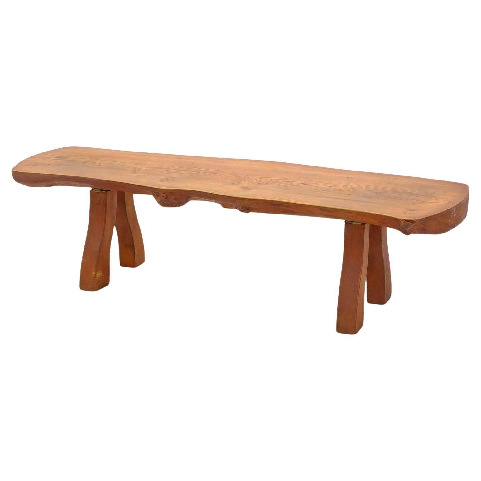 Organic Coffee Table / Bench in Solid Elm by C.A. Beijbom, The Modern Scandinavian