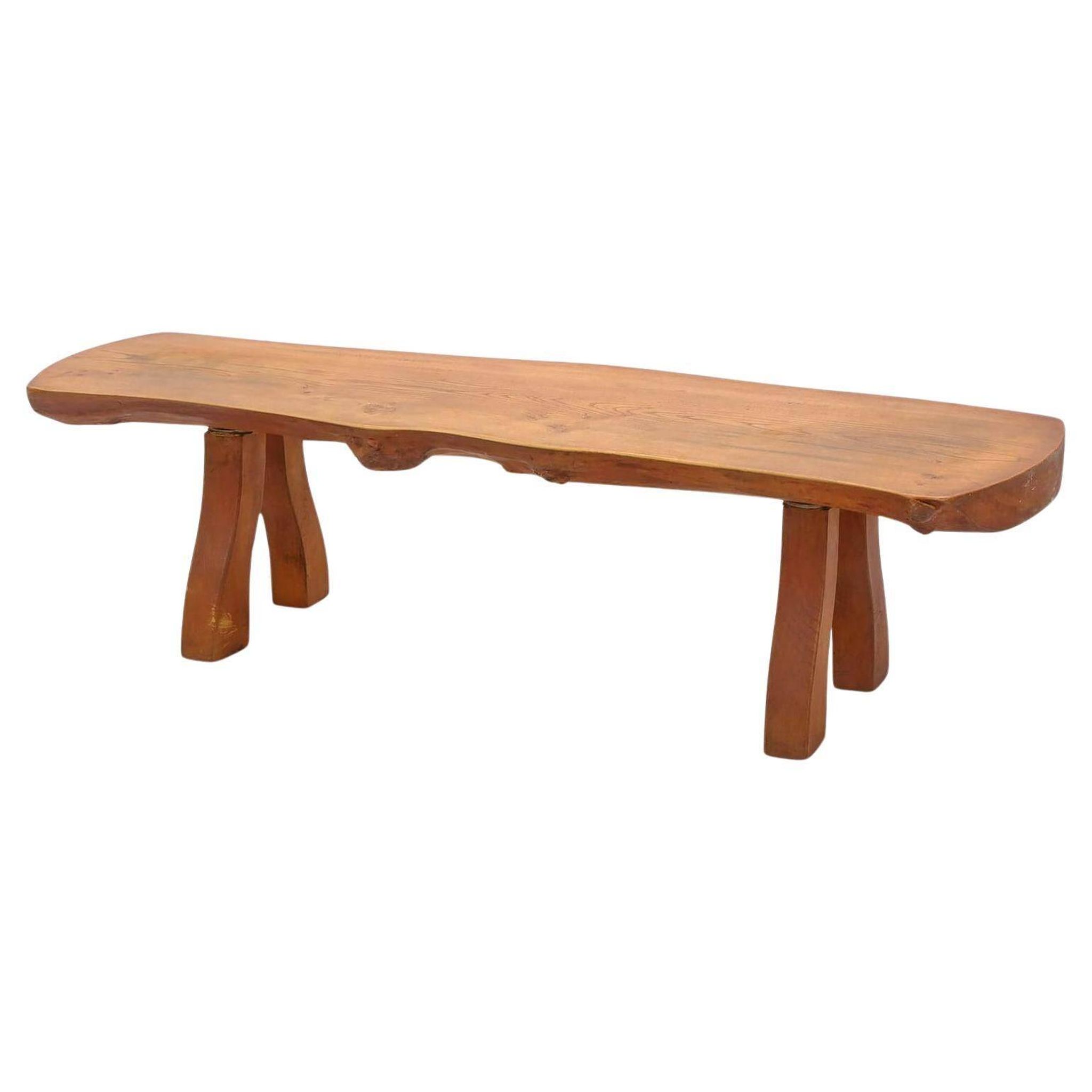 Organic Coffee Table / Bench in Solid Elm by C.A. Beijbom, The Modern Scandinavian