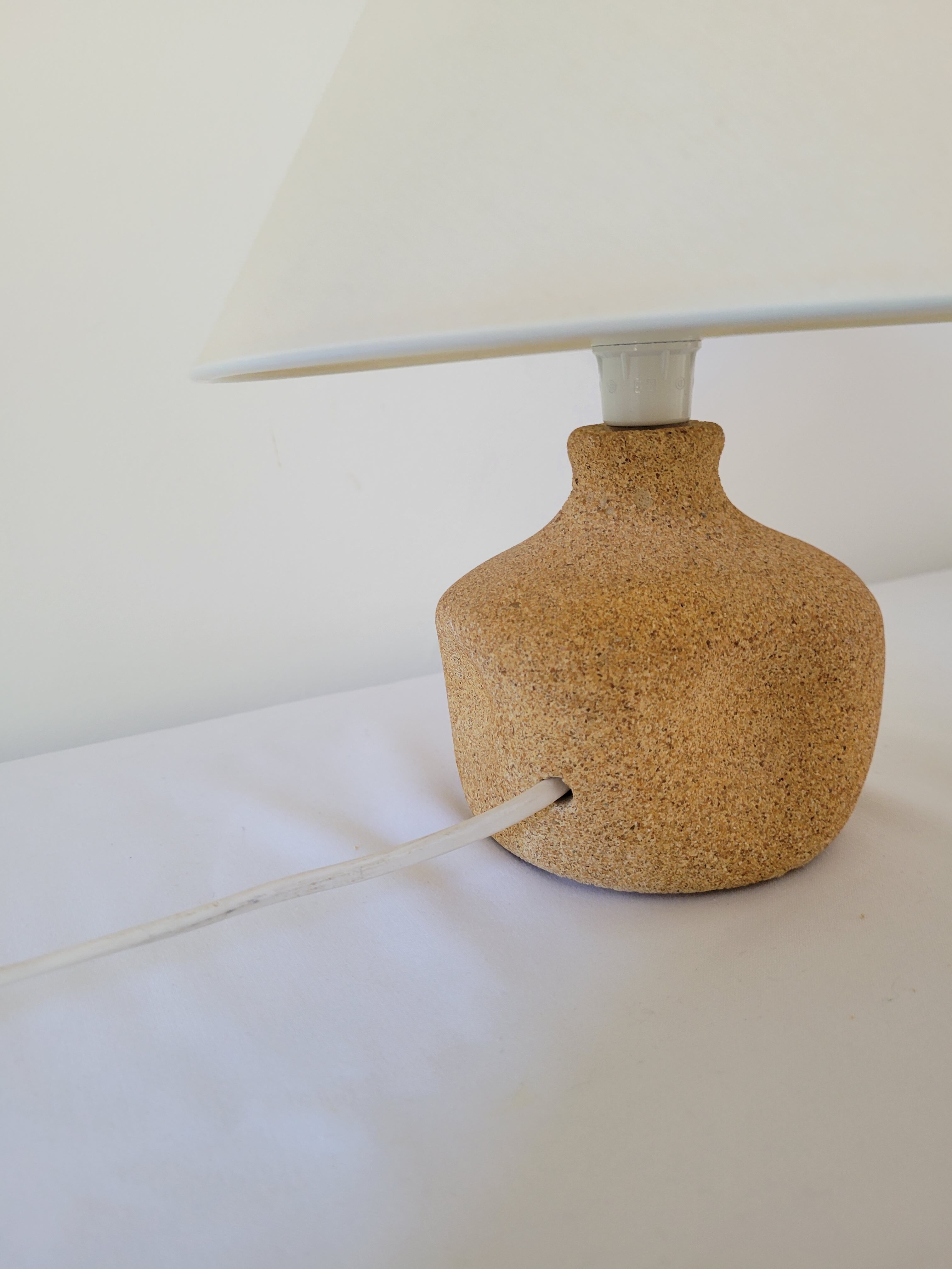 Reconstituted stone bedside lamp
