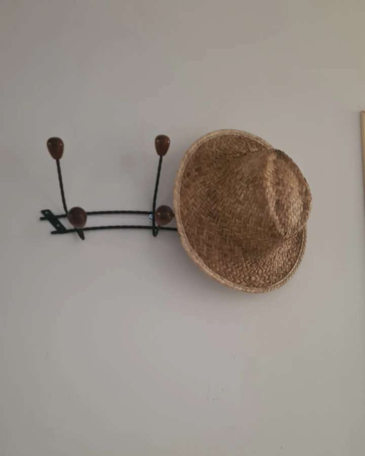 Wooden wrought iron hooks