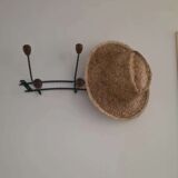 Wooden wrought iron hooks